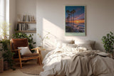 Paul Sinus Wandbild in 40x60cm Coastline Serenade mit Sonnenuntergang und Palmen am ruhigen Strand für harmonische Wandgestaltung