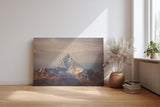 Sinus Art Wandbild 120x80cm Imposanter Einzelgipfel in weichem Abendlicht für starke visuelle Präsenz in jedem Raum