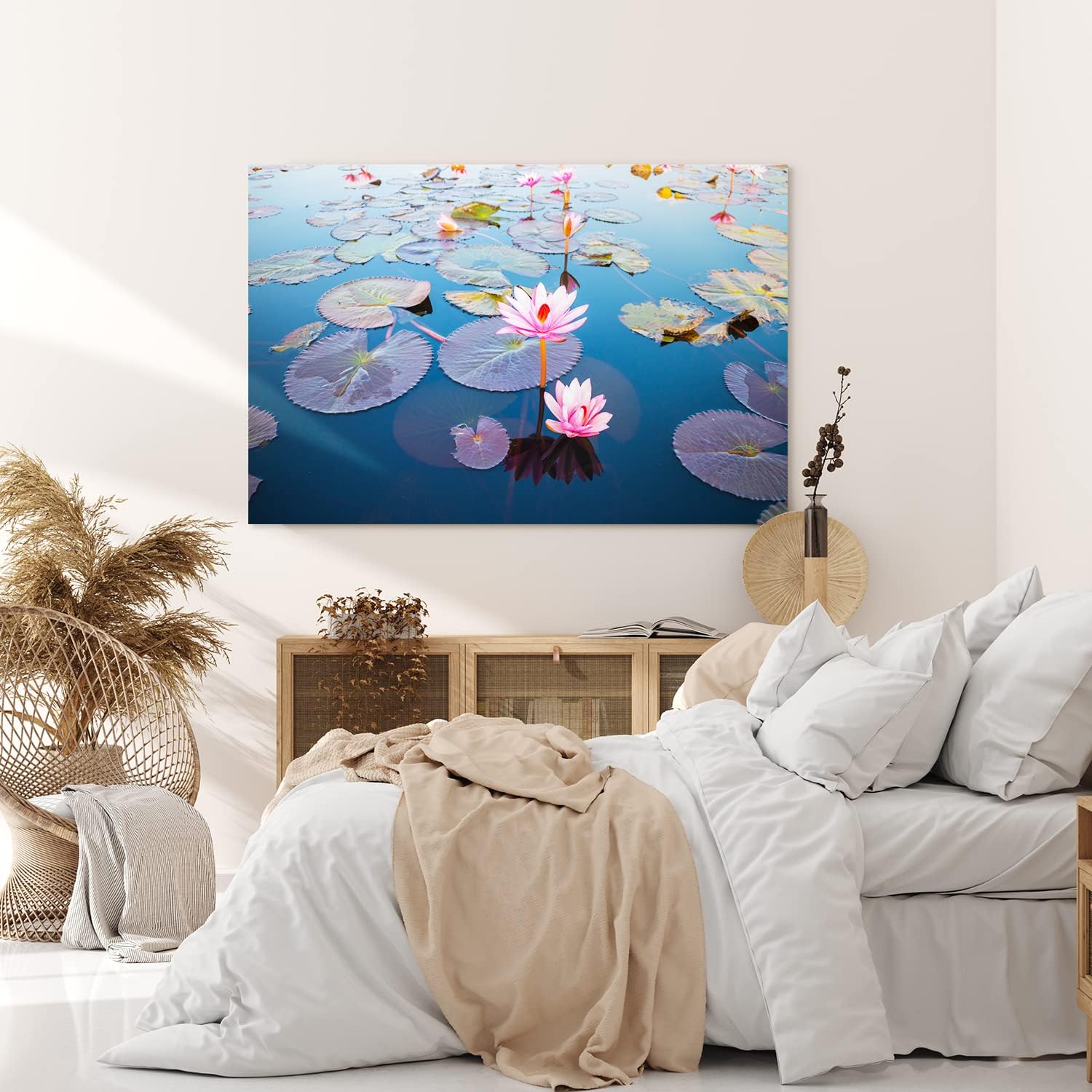 Paul Sinus Wandbild 120x80cm Lotosblume Blume Blüte Kunstvoll Lotos Rosa Wasserblumen