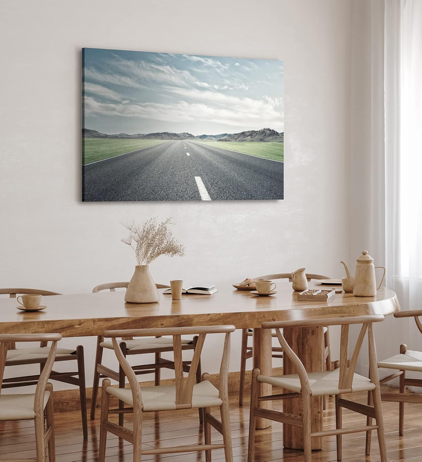 Paul Sinus Wandbild 120x80cm Straße Berge Landschaft Horizont Himmel Kunstvoll