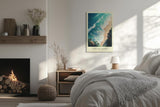 Paul Sinus Leinwandbild 40x60cm Türkises Paradies – Strahlend blaue Meereswellen an einer goldenen Sandküste mit mediterraner Atmosphäre