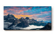 Sinus Art Wandbild 120x80cm Imposantes Alpenmotiv mit schroffen Gipfeln und Wolkenmeer für starke Raumwirkung