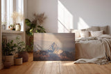 Sinus Art Wandbild 120x80cm Imposanter Einzelgipfel in weichem Abendlicht für starke visuelle Präsenz in jedem Raum