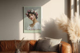 Paul Sinus Wandbild in 40x60cm The Flower Crown romantisches Porträt einer jungen Frau mit Blumenkranz in zarten Pastellfarben