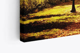 Wandbild 120x80cm Herbst Park Bäume Herbstblätter Sonnenschein