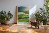 Paul Sinus Kunstdruck 40x60cm The Green Wave – Sanfte Landschaft in fließendem Licht