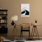 Paul Sinus Leinwandbild 60x90cm Gipfelpfad – Minimalistische Berglandschaft in Schwarz-Weiß mit kraftvoller Licht-Schatten-Dynamik