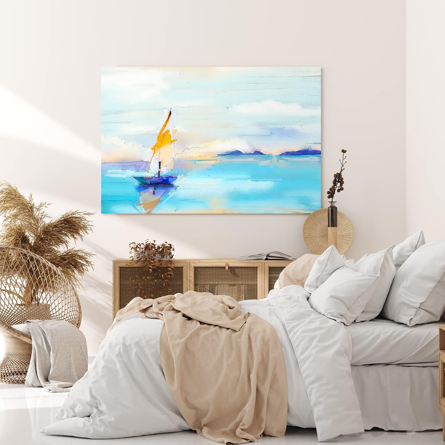Paul Sinus Wandbild 120x80cm Segelboot Segelschiff Meer Abstrakt Horizont