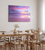 Paul Sinus Wandbild 120x80cm Sonnenuntergang Horizont Ozean Rosa Himmel