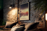 Paul Sinus Kunstdruck 40x60cm Lake Dreamscape – Sternenhimmel über ruhigem Bergsee mit Boot