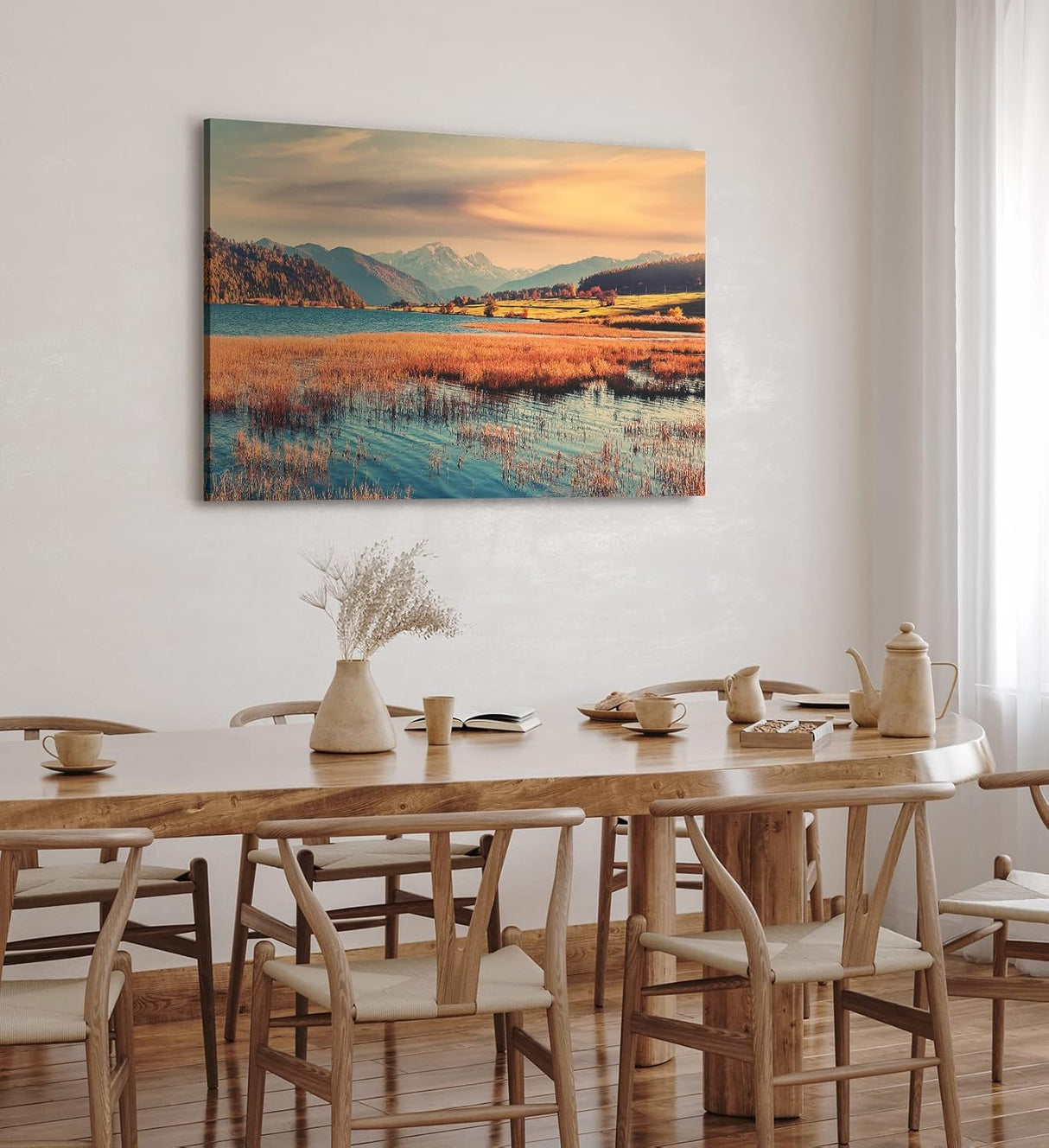 Paul Sinus Wandbild 120x80cm Berge Natur Landschaft See Wälder Gebirge Sonnenuntergang