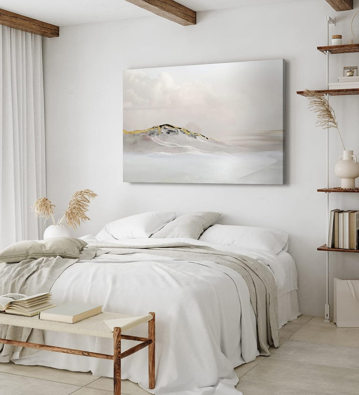 Wandbild 120x80cm Minimale Landschaft Abstrakte Kunst Berg Hügel