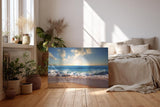 Sinus Art Wandbild 120x80cm Die brechenden Wellen im goldenen Licht erzeugen Ruhe und Dynamik zugleich