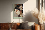 Paul Sinus Wandbild in 40x60cm Divine in Bloom mit stilisiertem Frauenportrait und floralen Ornamenten für edle Wandgestaltung