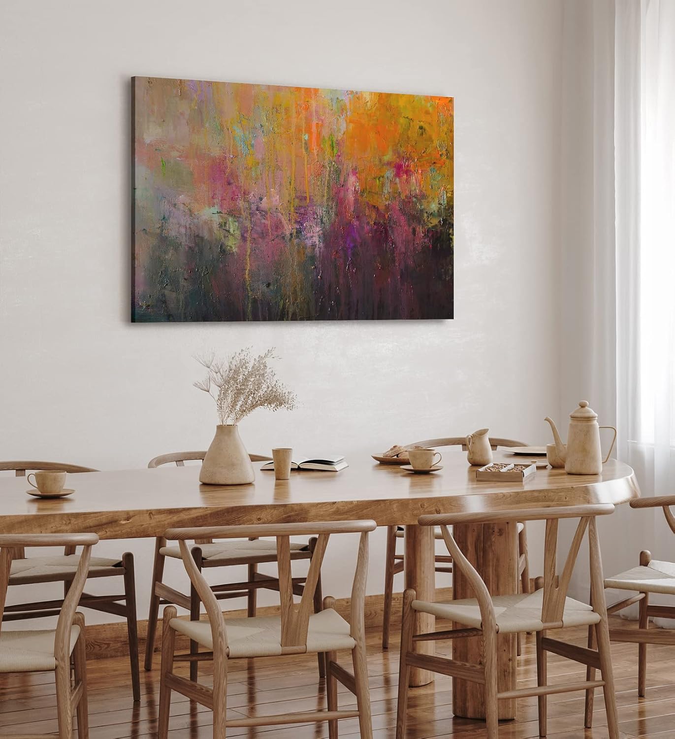 Paul Sinus Wandbild 120x80cm Farben auf Leinwand Abstrakte Struktur Textur Modern