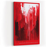 Paul Sinus Wandbild in 40x60cm The Red Veil – Abstraktes Kunstwerk mit dynamischen Linien in kräftigen Rottönen