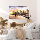 Paul Sinus Wandbild 120x80cm New York Manhattan Wolkenkratzer Skyline Sonnenuntergang