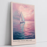 Paul Sinus Leinwandbild 40x60cm verträumte Segelboot-Szene mit malerischem Himmel und sanften Pastellfarben, beruhigende Wandkunst