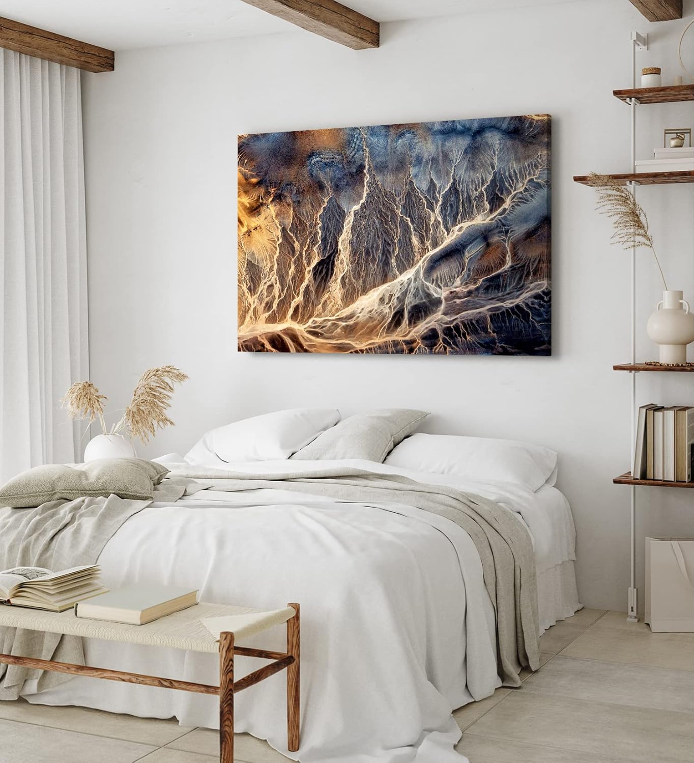 Paul Sinus Wandbild 120x80cm Fotografie der Wüsten Afrikas aus der Luft Abstrakt Kunstvoll