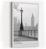 Paul Sinus Kunstdruck 40x60cm London England Big Ben Schwarzweiß Stadt Nostalgie Regen