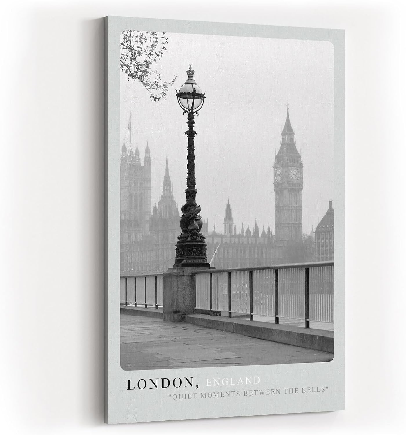 Paul Sinus Kunstdruck 40x60cm London England Big Ben Schwarzweiß Stadt Nostalgie Regen