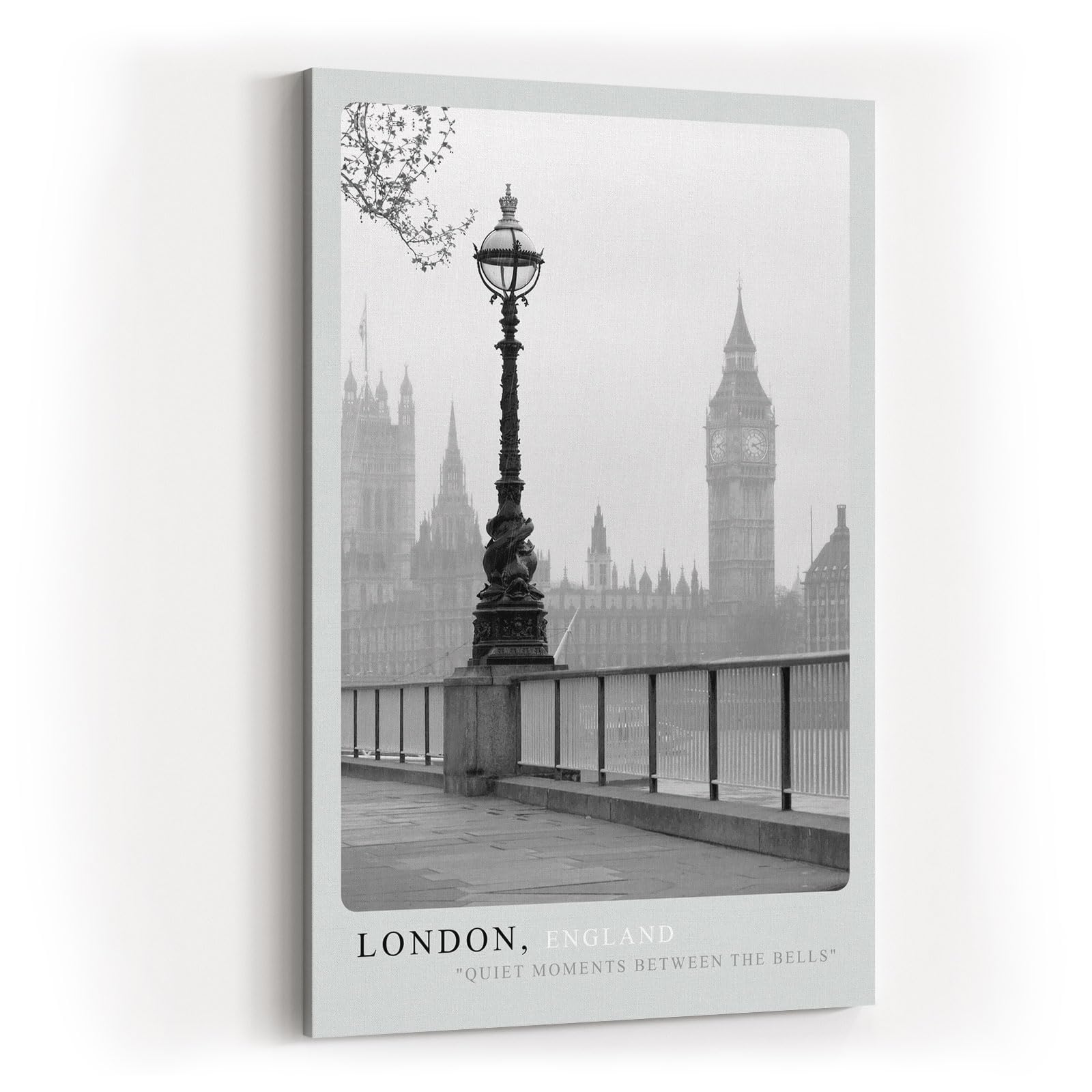 Paul Sinus Kunstdruck 40x60cm London England Big Ben Schwarzweiß Stadt Nostalgie Regen