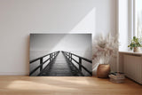 Sinus Art Wandbild 120x80cm Langer Holzsteg führt zentriert in den Horizont – ein Sinnbild für Ruhe und Fokus