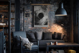 Paul Sinus Wandbild in 40x60cm Event Horizon – Monochrome Abstraktion mit tiefem Zentrum und kraftvollen Strukturen