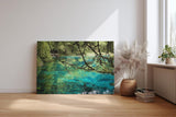 Sinus Art Wandbild 120x80cm Die Äste im Vordergrund und das klare Wasser erzeugen Tiefe und beruhigende Natürlichkeit
