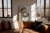 Paul Sinus Wandbild in 40x60cm The Infinite Splash – Abstrakte Kreiskomposition in Erdtönen mit dynamischen Pinselspuren und organischen Formen