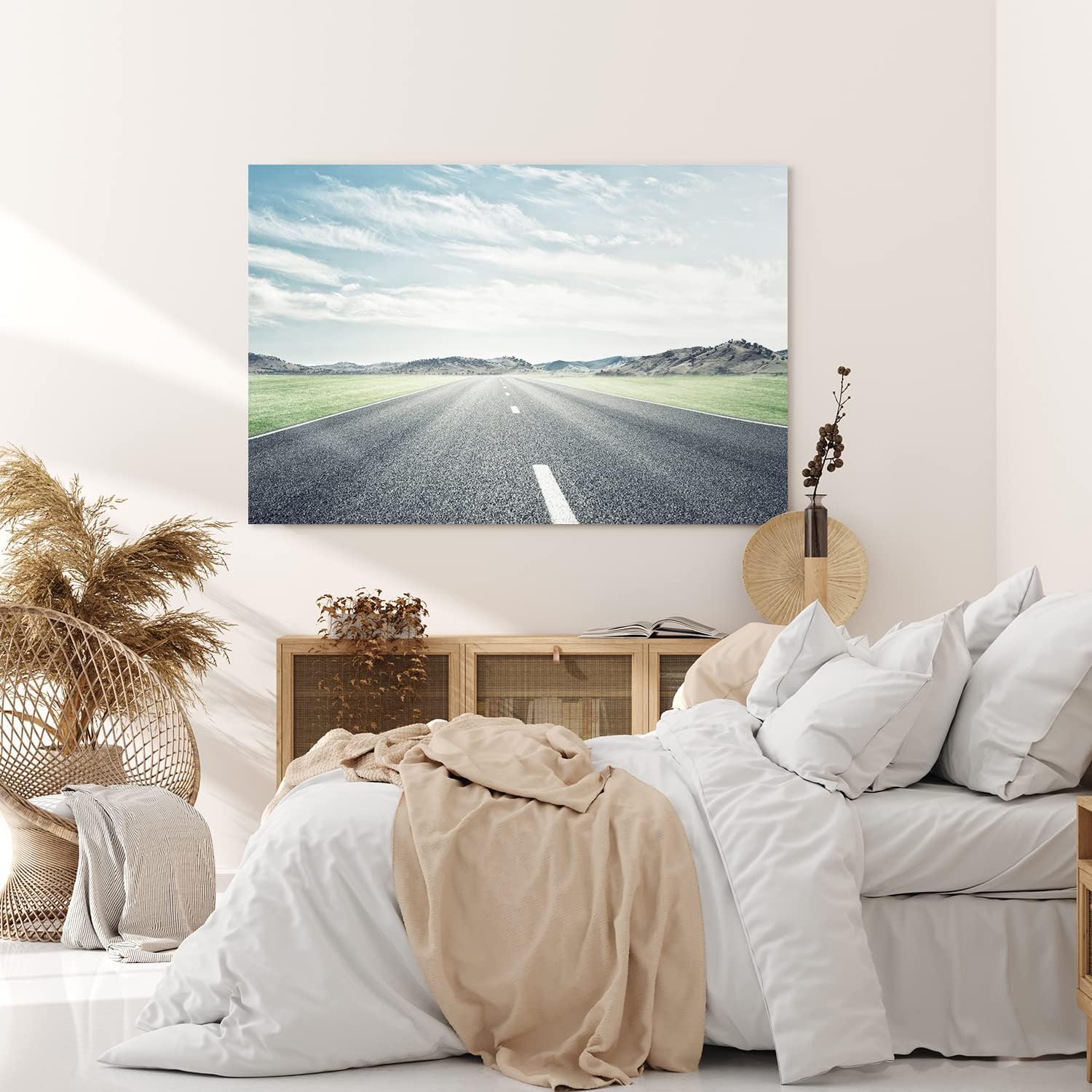 Paul Sinus Wandbild 120x80cm Straße Berge Landschaft Horizont Himmel Kunstvoll