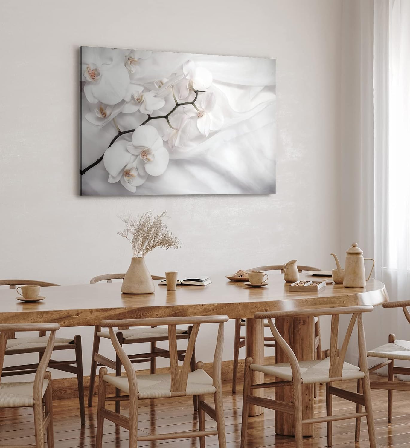 Paul Sinus Wandbild 120x80cm Weiß Orchidee Blumen Blüten Hell Fotokunst