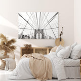 Paul Sinus Wandbild 120x80cm New York Manhattan Wolkenkratzer Brooklyn Bridge Grau