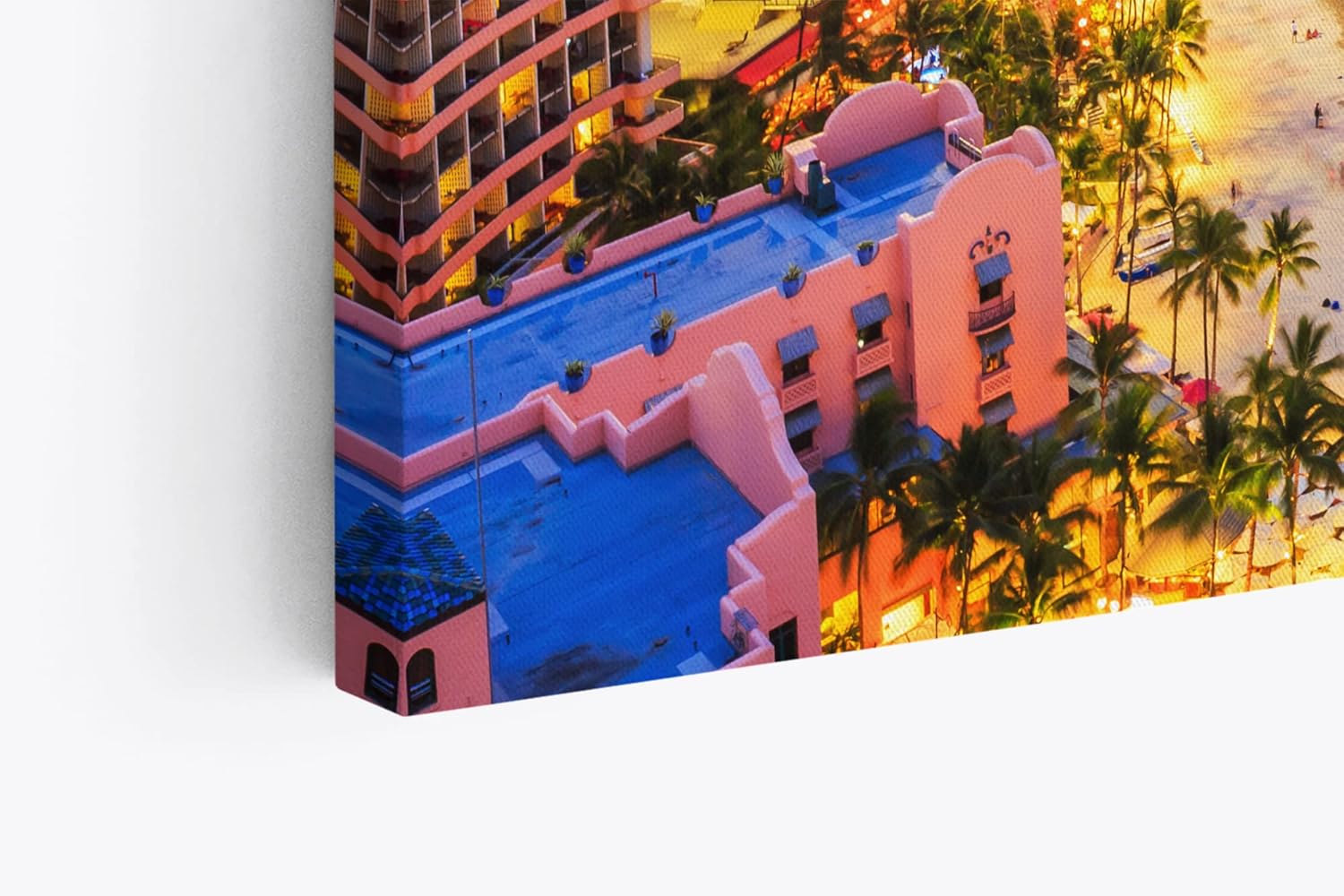 Paul Sinus Wandbild 120x80cm Honolulu Hawaii Küste Strand Nacht Meer Berg