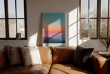 Paul Sinus Wandbild in 40x60cm The Sleeping Landscape mit pastellfarbenem Sonnenuntergang über sanften Hügeln für beruhigende Wandgestaltung