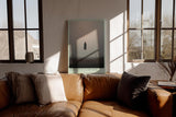 Paul Sinus Wandbild in 40x60cm Schwebende Silhouette in nebliger Landschaft mit minimalistischem Horizont