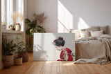 Sinus Art Wandbild 120x80cm Stilvolles Porträt einer Geisha – Ausdruck fernöstlicher Tradition und Anmut