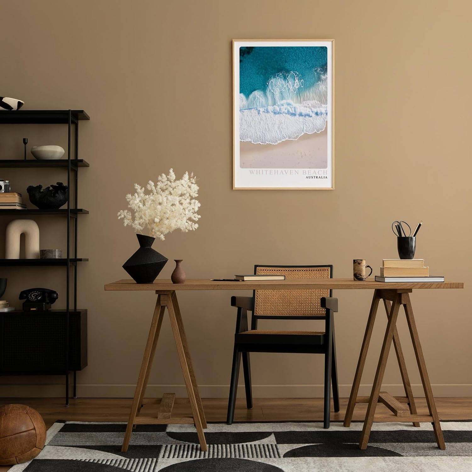 Paul Sinus Leinwandbild 80x120cm Leinwandbild Whitehaven Beach tropische Küste türkisblaues Meer traumhafte Natur paradiesische Ästhetik maritime Kunst