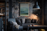 Paul Sinus Wandbild in 40x60cm The Glowing Fields – stimmungsvolle Hügellandschaft im Morgenlicht für warme und einladende Raumgestaltung