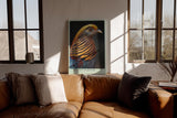 Paul Sinus Wandbild in 40x60cm Majesty in Motion – majestätisches Vogelporträt in warmen Orangeund Blautönen für edle Raumgestaltung