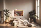 Sinus Art Wandbild 120x80cm Weite Felsformationen und Flussverlauf in harmonischer Farbgebung