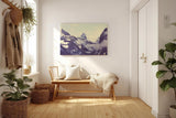 Sinus Art Wandbild 120x80cm Schneebedeckte Berge und nebelverhangene Täler in beeindruckender Komposition