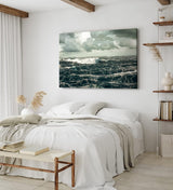 Paul Sinus Wandbild 120x80cm Raue See Meer Wellen Grau Ozean Horizont Sturm