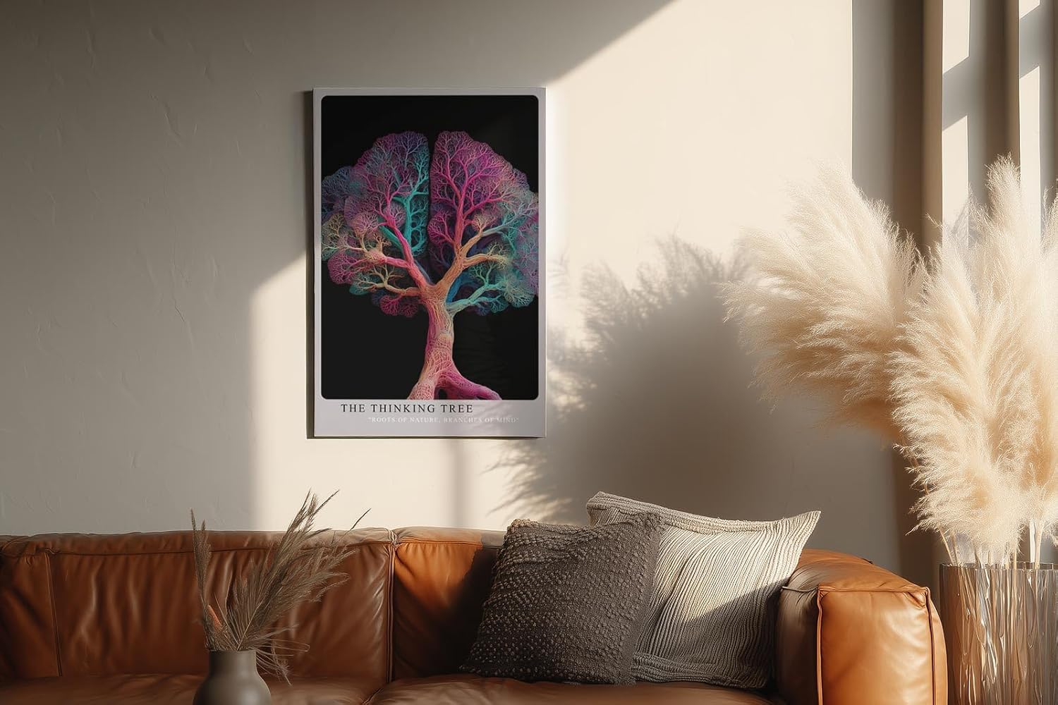 Paul Sinus Wandbild in 40x60cm The Thinking Tree – farbintensiver Baum mit neuronaler Struktur, moderne Naturund Gedankenmetapher