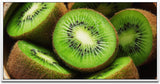 Kiwis in einer Holz Schüssel ca. 130x70cm Wandbild inklusive Schattenfugenrahmen weiss - Panorama Leinwand Bild XXL Format Wandbilder Wohnzimmer Wohnung Deko Kunstdrucke