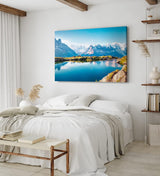 Paul Sinus Wandbild 120x80cm Lac Blanc Frankreich Alpen See Schneegipfel Berge