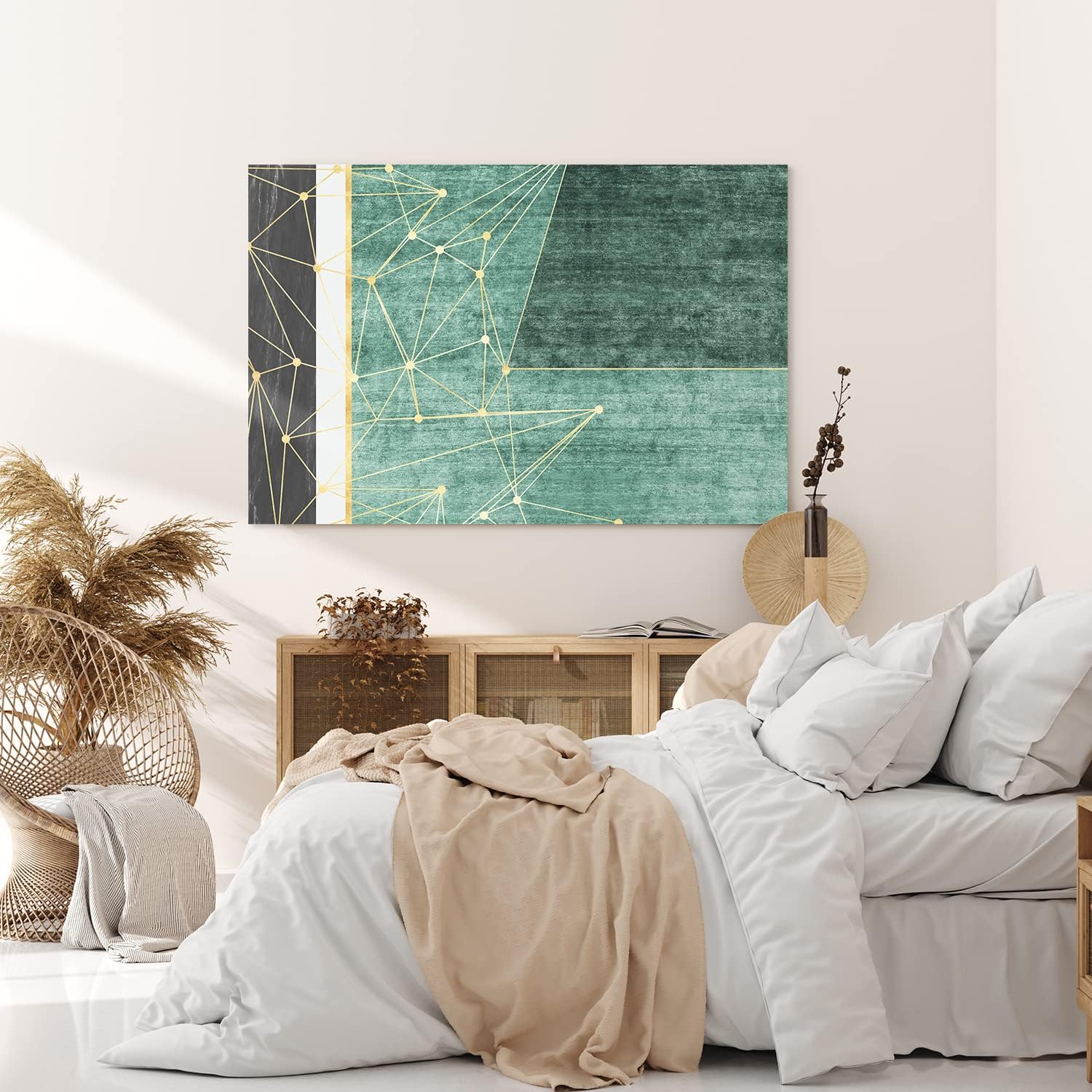 Wandbild 120x80cm Geometrische Kunst Grau Modern Kunstvoll