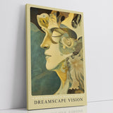 Paul Sinus Leinwandbild 60x90cm Dreamscape Vision – Surreal, Kunst, Fantasie, Traumwelt, Gesicht, Harmonie, Abstrakt, Mystik, Ästhetik, Gold, Struktur