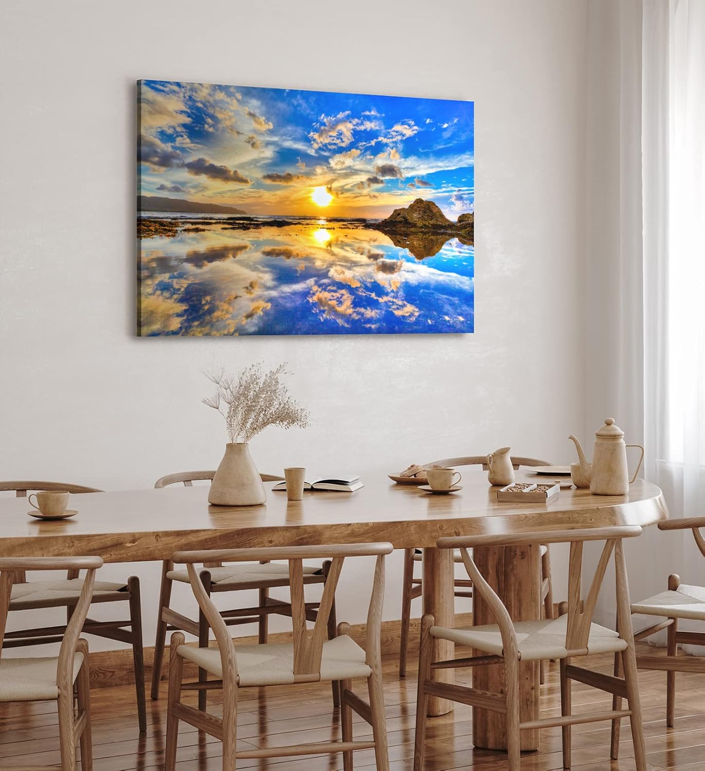Paul Sinus Wandbild 120x80cm Sonnenuntergang Meer Himmel Horizont Farbenfroh