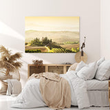 Paul Sinus Wandbild 120x80cm Toskana Landschaft Italien Finca Morgentau Grün